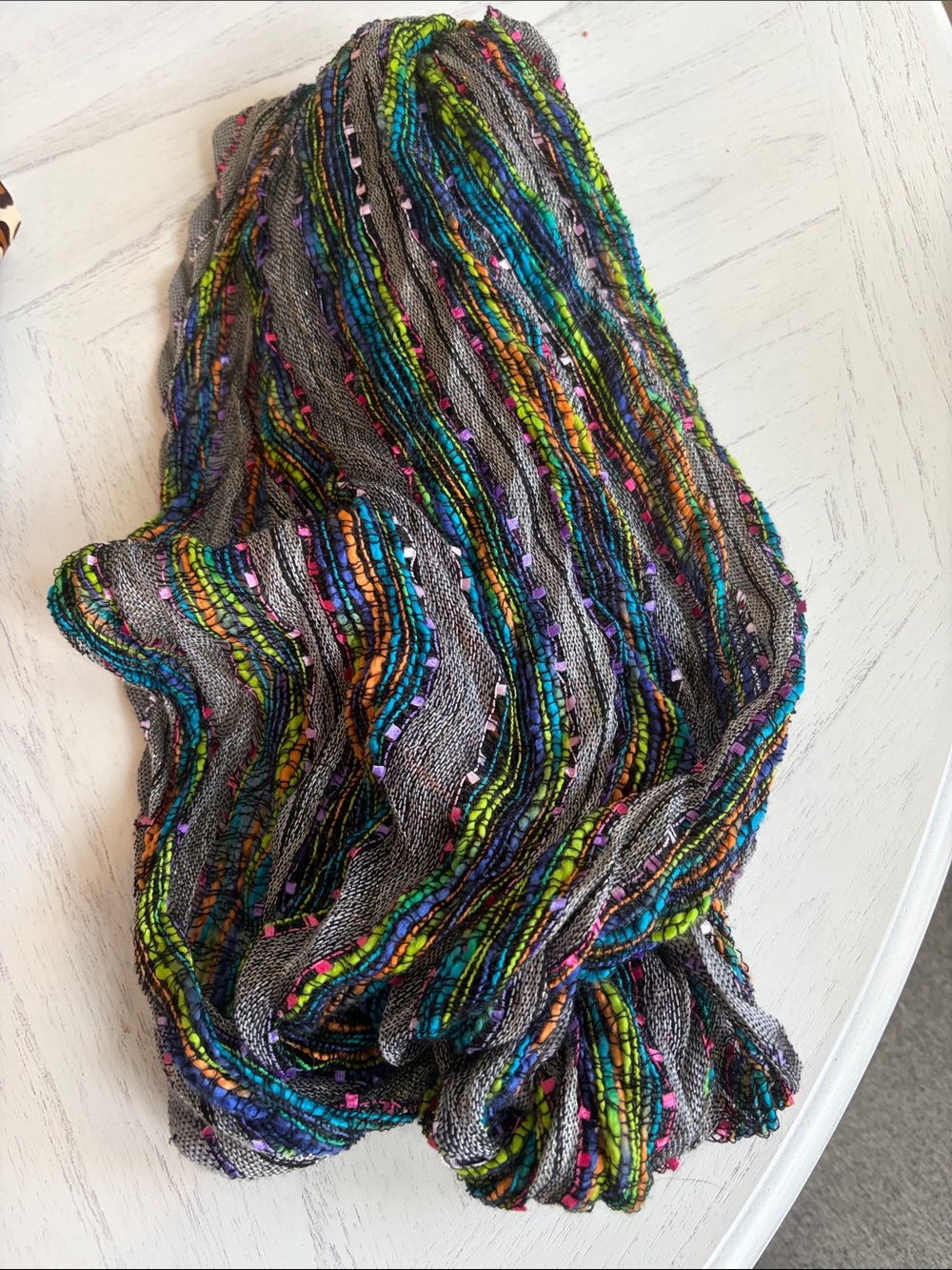 Assorted Mixed Pattern Scarves - Stripes, Leopard, Floral & Beaded - Picture 2 of 10